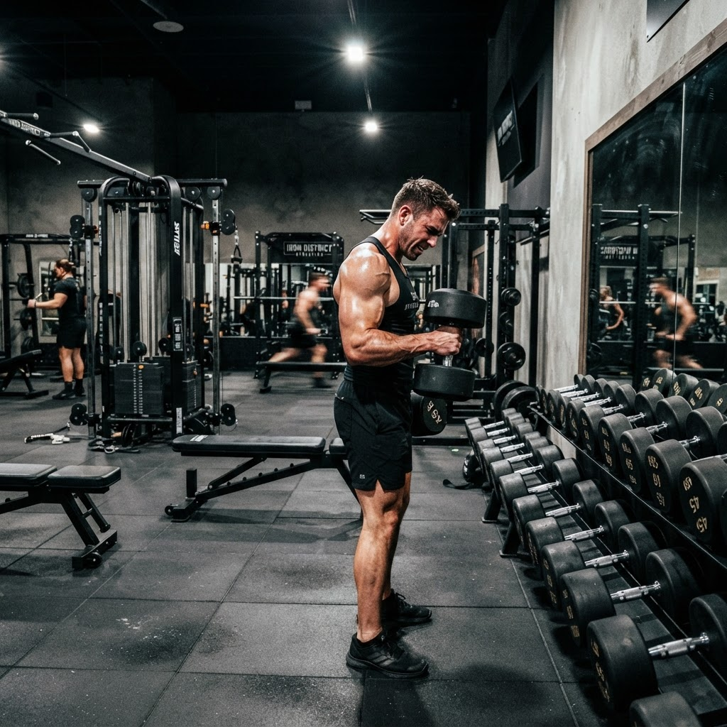 Professional gym environment with equipment