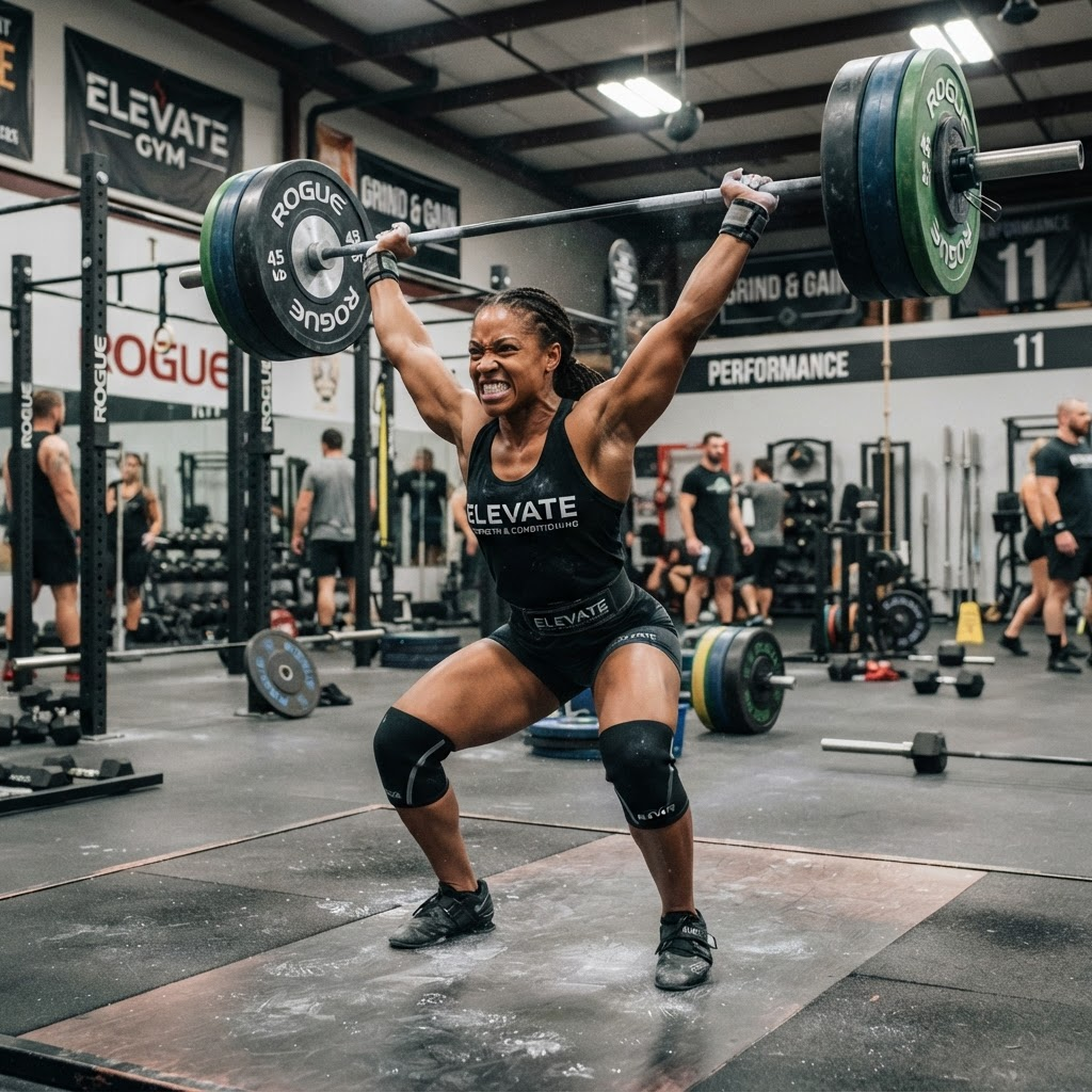 Athlete lifting heavy weights