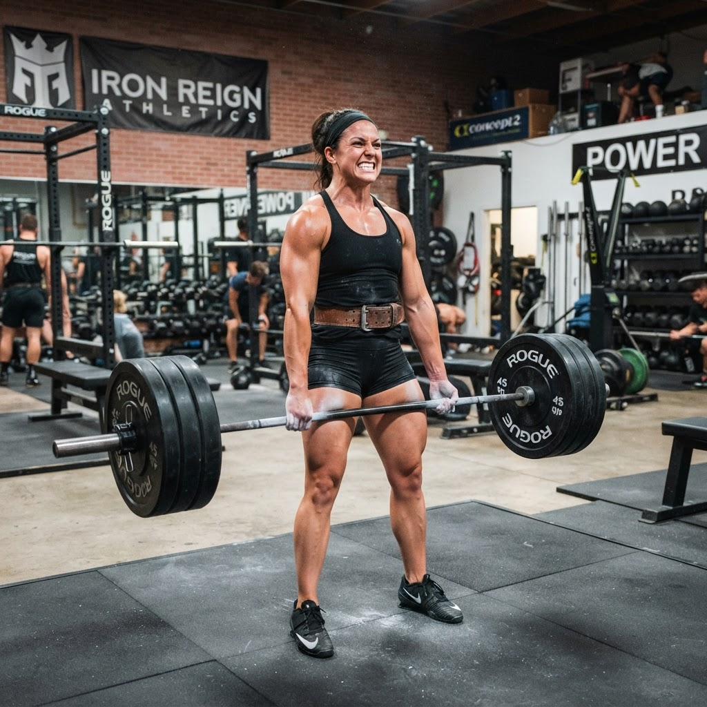 Strength training with athlete